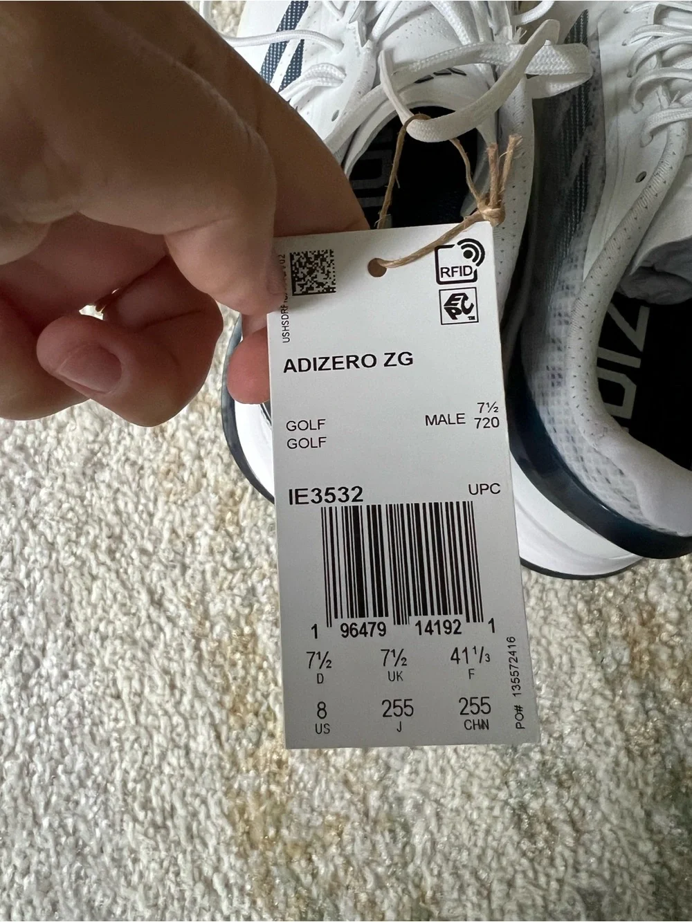 adidas White and Black Athletic Golf Shoes